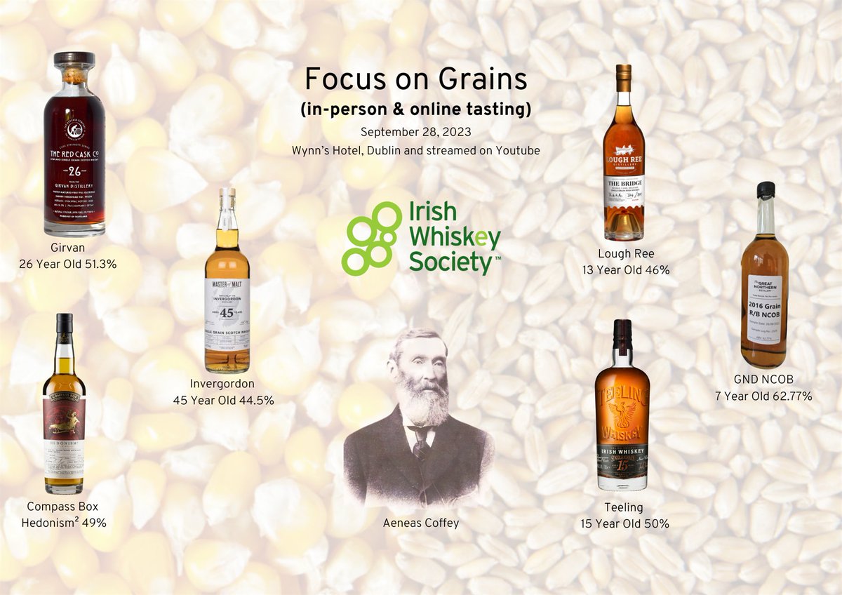 Looking forward to presenting some of tonight's #single #grain #whisky at @IrishWhiskeySoc tasting. 🥃👍😊 It's a great line up!