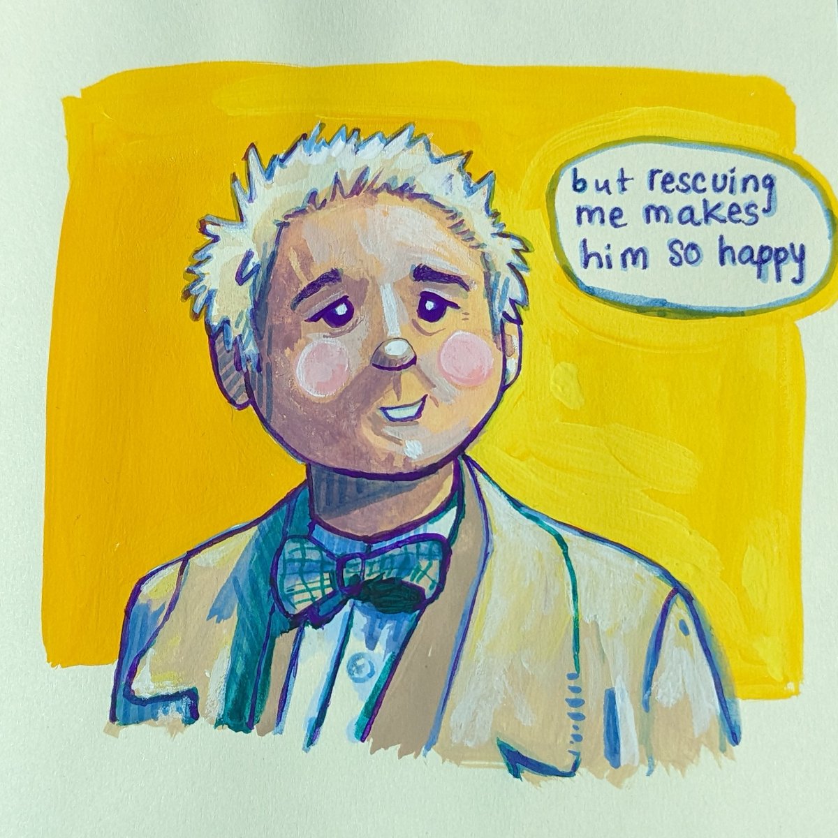 OhBonfire's tweet image. Aziraphale 🤍 I've been a bit obsessed after finishing Good Omens.. 
(Painted with acrylic gouache)
@michaelsheen @GoodOmensPrime