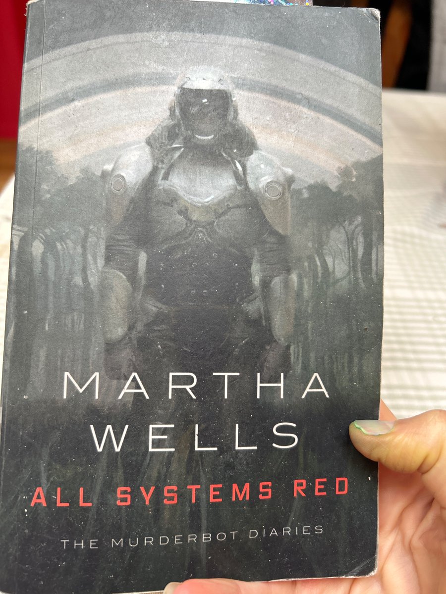 Rosewind2007's tweet photo. “I COULD HAVE BECOME a mass murderer after I hacked my governor module, but then I realized I could access the combined feed of entertainment channels carried on the company satellites.”
❤️☠️🤖
#betteropeninglines
#BetterOpeninglines
#murderbot
#murderbotdiaries
#TMBD https://t.co/5r2F8yljV6