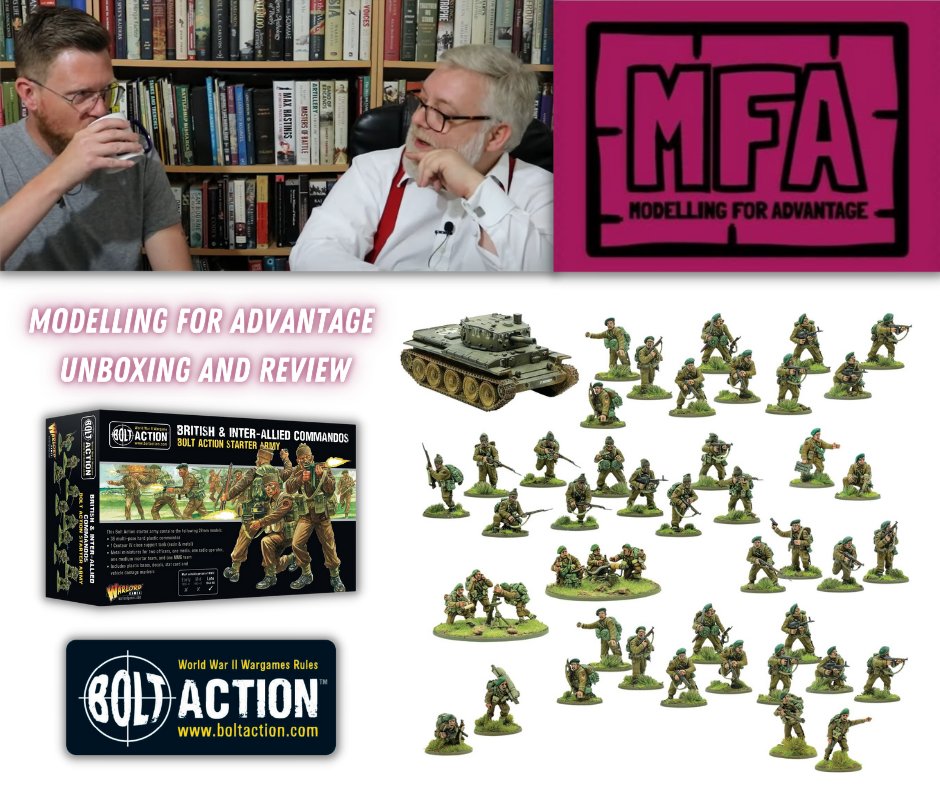 WarlordGames's tweet photo. Check out this video review and unboxing from Modelling For Advantage of our British & Inter-Allied Commandos Starter Army!!
Get yours here! https://t.co/npYuW1fdtR
#warlordgames #modellingforadvantage #boltaction #video #youtube #unboxing #review #starterarmy #commandos https://t.co/93bDPeCIOK
