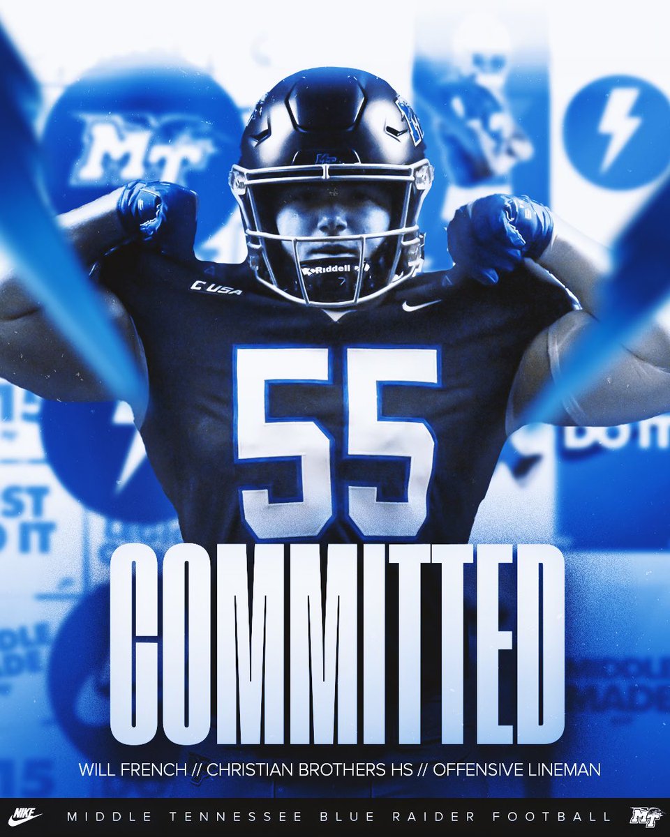 Will French (@will_french50) on Twitter photo Committed!! 901➡️ 615 <a href="/CoachMikePolly/">Mike Polly</a> <a href="/CoachStock/">Coach Stock</a> @CoachMalloryMT <a href="/MT_FB/">Middle Tennessee Football</a> <a href="/CBHS_Football/">CBHS Football</a> <a href="/ThomasMcDaniel4/">Thomas McDaniel</a> <a href="/CoachCrawfordFB/">Ron Crawford</a> 🔵⚪️ Committed!! 901➡️ 615 <a href="/CoachMikePolly/">Mike Polly</a> <a href="/CoachStock/">Coach Stock</a> @CoachMalloryMT <a href="/MT_FB/">Middle Tennessee Football</a> <a href="/CBHS_Football/">CBHS Football</a> <a href="/ThomasMcDaniel4/">Thomas McDaniel</a> <a href="/CoachCrawfordFB/">Ron Crawford</a> 🔵⚪️