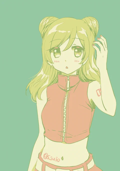 DDMEIKOちゃん用にお団子セミロングウィッグを買ったのでどんなふうになるか楽しみだなぁという落書き #MEIKO 