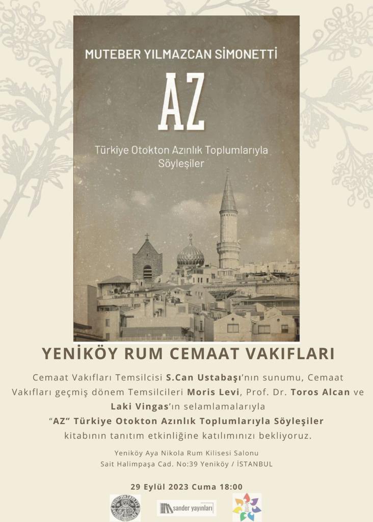 Cemaat Vakıfları Temsilci Ofisinde uzun yıllardan beri özveriyle çalışan Muteber Yılmazcan Simonetti’nin,  kitabının tanıtım etkinliğine davetlisiniz <a href="/CemaatVakiflari/">Cemaat Vakıfları Temsilcisi</a> <a href="/SanderYay/">Sander Yayınları</a> <a href="/lakivingas/">Laki Vingas</a> <a href="/TorosAlcan/">Toros Alcan</a> <a href="/mlevi956/">Moris Levi</a> <a href="/TorosAlcan/">Toros Alcan</a> <a href="/Scanust/">S.Can Ustabaşı</a> <a href="/NikoKalamaris/">Niko Kalamaris</a> <a href="/mklhannutoglu/">Mikail Hannutoğlu</a> #yeniköy