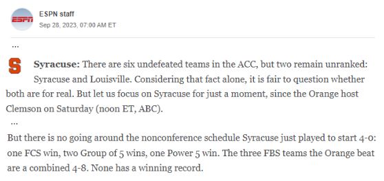theumbr's tweet photo. With espn questioning Syracuse's legitimacy, it's fair to point out that Georgia's opponents so far fit the exact same description #CollegeFootball https://t.co/olTyNP7RGj