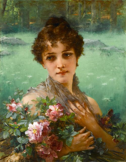 🎨Conrad Kiesel (1846-1921) German Painter
The wild roses