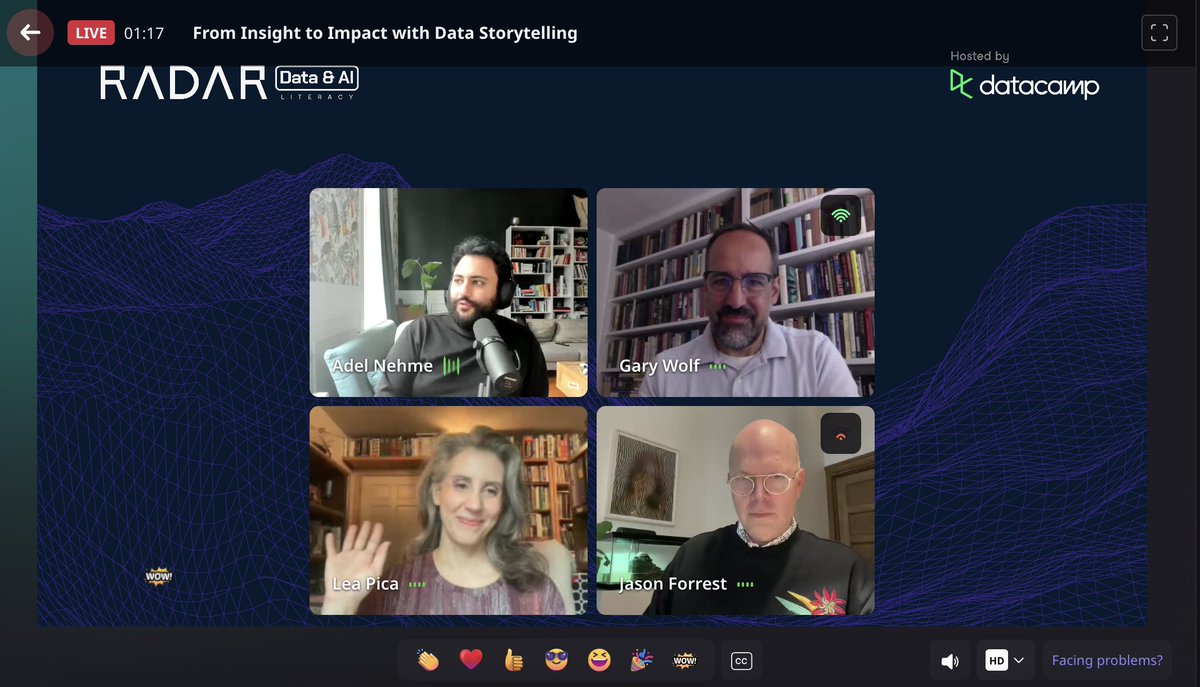 Live now: All-Star Data & AI Cast ⭐️

Gary Wolf, Founder @quantifiedself, @LeaPica Founder, Story-Driven Data, and @Jasonforrestftw, Associate Partner & Director @datavislab @McKinsey, on the universal power of data storytelling. 

Register now: ow.ly/Ohw150PQA3j