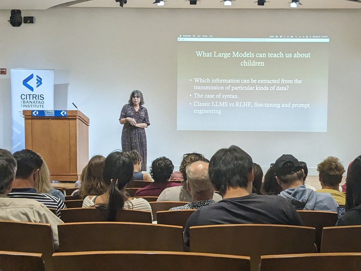 tyler bonnen (@tylerraye) on Twitter photo truly a wonderful talk from <a href="/AlisonGopnik/">Alison Gopnik</a>. when comparing humans to LLMs, she reminds us:
there's no such thing as "general intelligence." our behaviors emerge from a concert of interacting cognitive functions. better to disentangle these systems than mythologize a construct truly a wonderful talk from <a href="/AlisonGopnik/">Alison Gopnik</a>. when comparing humans to LLMs, she reminds us:
there's no such thing as "general intelligence." our behaviors emerge from a concert of interacting cognitive functions. better to disentangle these systems than mythologize a construct