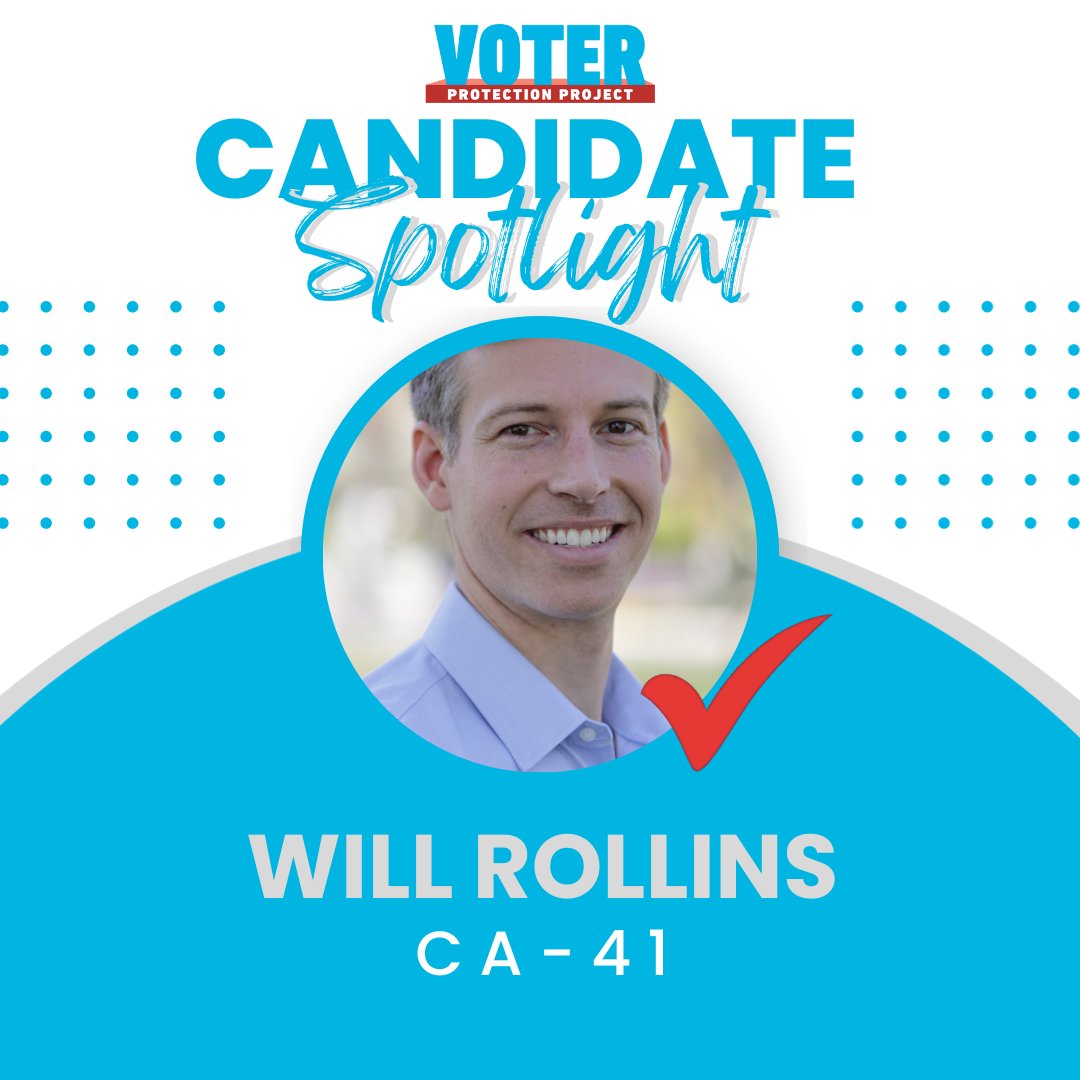 voterprotectpac's tweet photo. Our #VPPCandidateSpotlight of the month is @WillRollinsCA! Will supports LGBTQ rights, marriage equality, inclusive healthcare, & anti-discrimination laws, unlike his opponent Ken Calvert who voted to defund LGBTQ services. It's clear: #WillRollins is the candidate for progress. https://t.co/yHkpRhHvmq