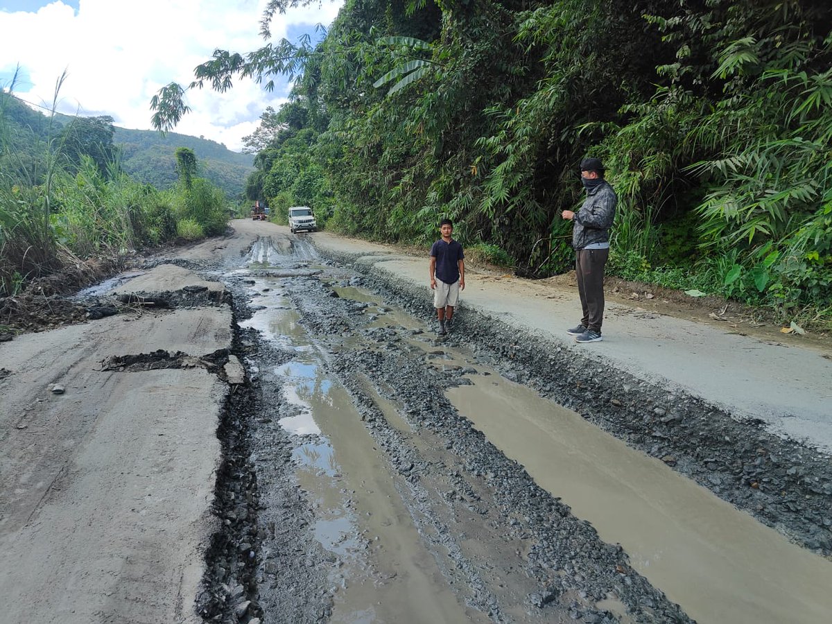 KolasibTimes's tweet photo. Baddest quality of roads construction i have ever seen in India https://t.co/qWEs4RXcC6