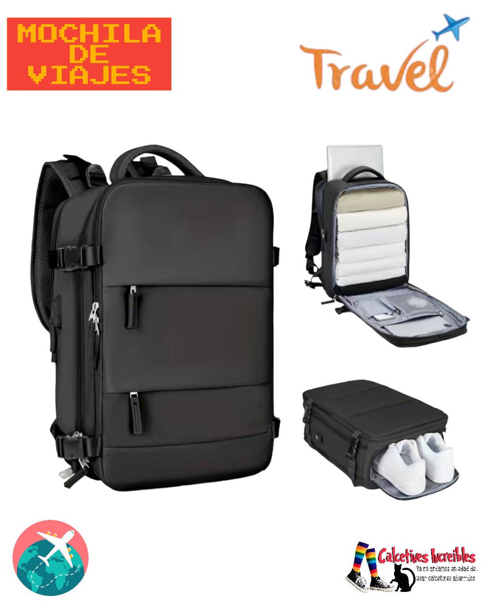 Calcetinesi's tweet photo. Otras cositas que hemos traído a la tienda.
Mochila de cabina para avión 🎒 ✈️ 
Tamaño Perfecto como artículo personal.
Múltiples compartimientos y de gran calidad https://t.co/567LWvKFrF