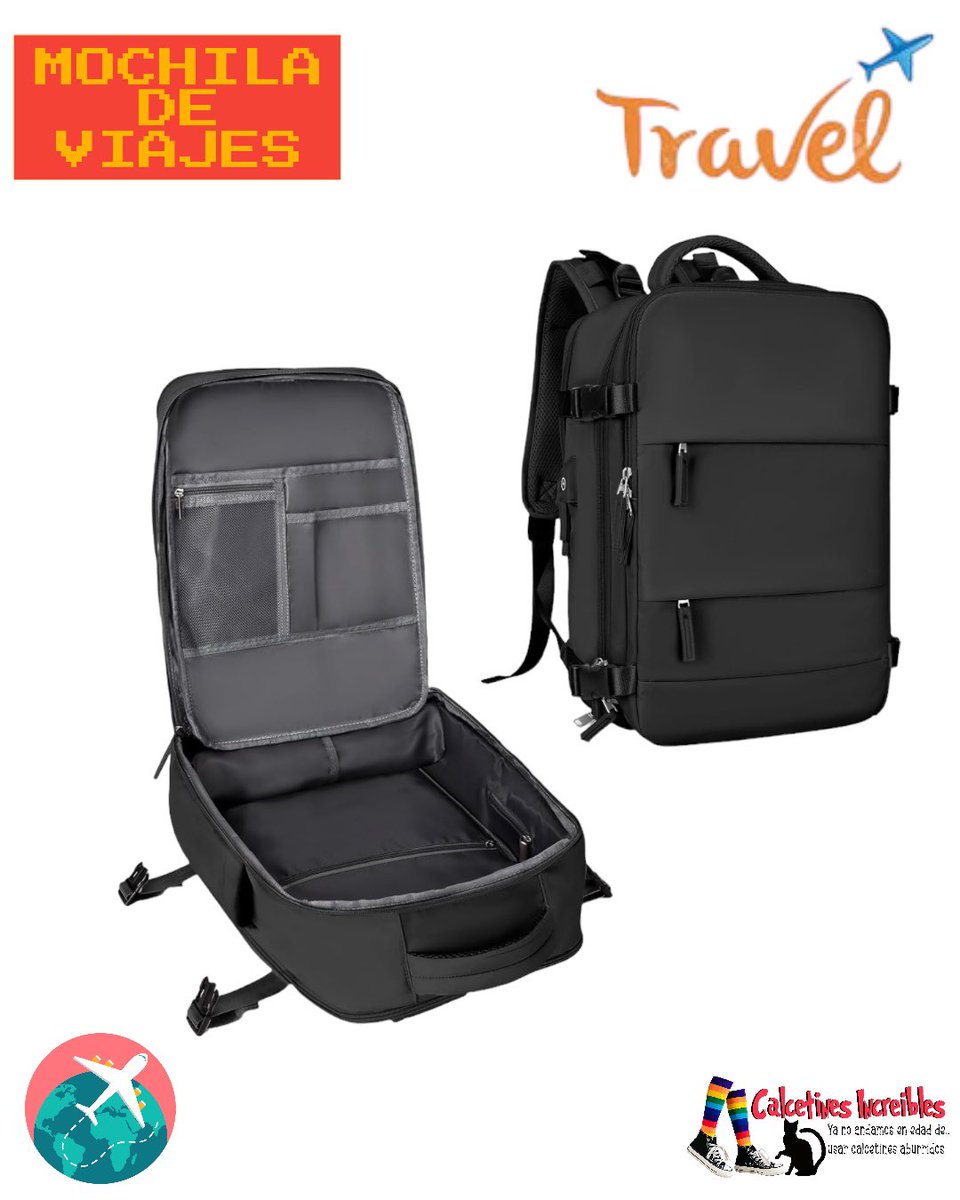 Calcetinesi's tweet photo. Otras cositas que hemos traído a la tienda.
Mochila de cabina para avión 🎒 ✈️ 
Tamaño Perfecto como artículo personal.
Múltiples compartimientos y de gran calidad https://t.co/567LWvKFrF