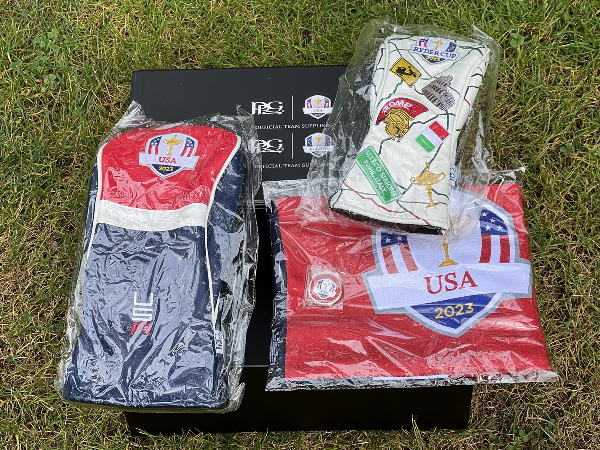 🚨 PGAPappas 2023 Ryder Cup GIVEAWAY 🚨 

🔥 PRG Official Ryder Cup Driver Headcover, Fairway Wood Headcover, Bag Towel, and Ball Marker #RyderCup #TeamEurope #GoUSA 

To enter:
✅ Repost
✅ Follow <a href="/PGAPappas/">Pete Pappas</a> and <a href="/PRG_Golf/">PRG Golf</a>