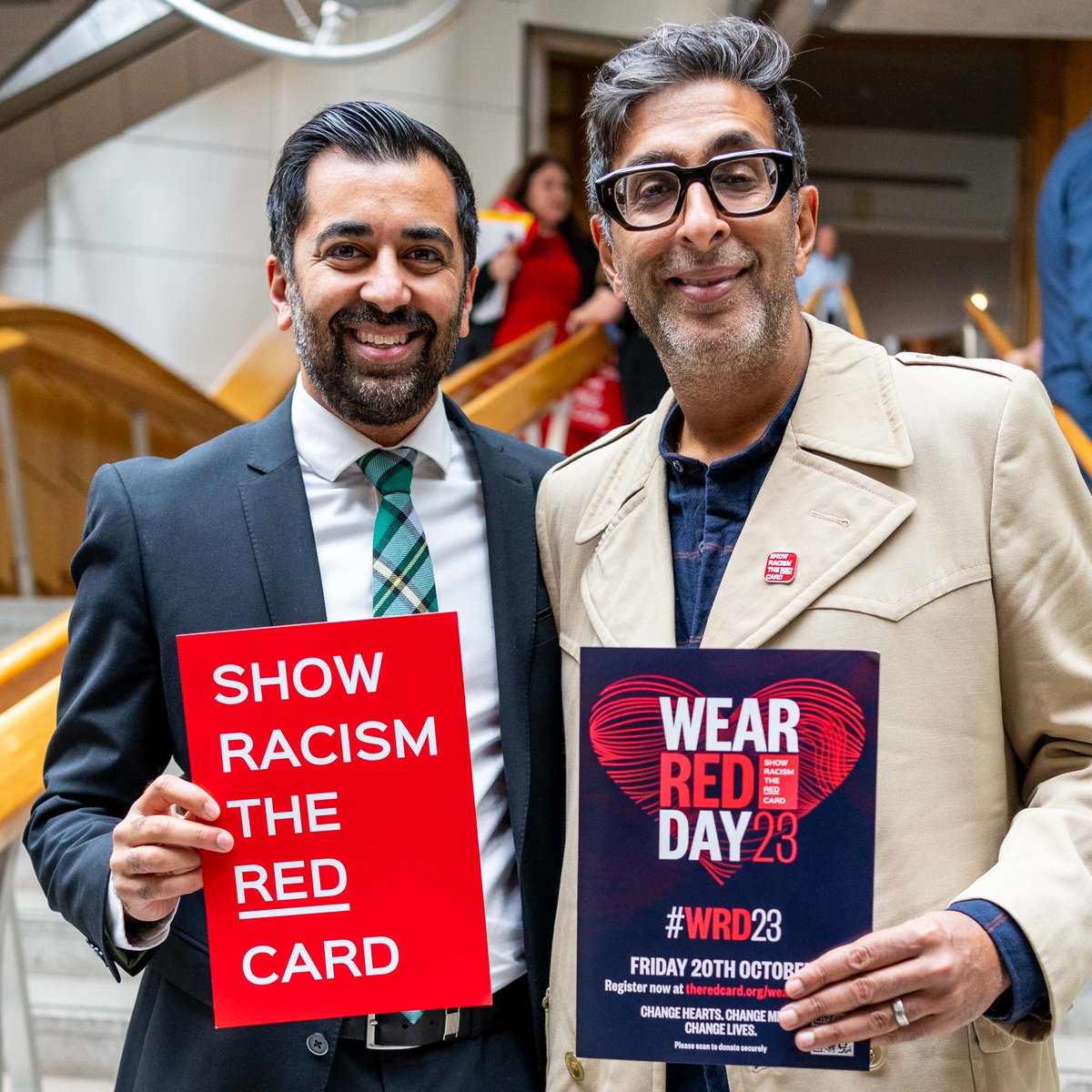 Show Racism the Red Card's Wear Red Day 23 is fast approaching.

Find out how you can help fight the scourge of racism: theredcard.org/wearredday

@govindajeggy joined us at @ScotParl today to encourage everyone to wear red on Friday 20th October to #ShowRacismtheRedCard

#WRD23