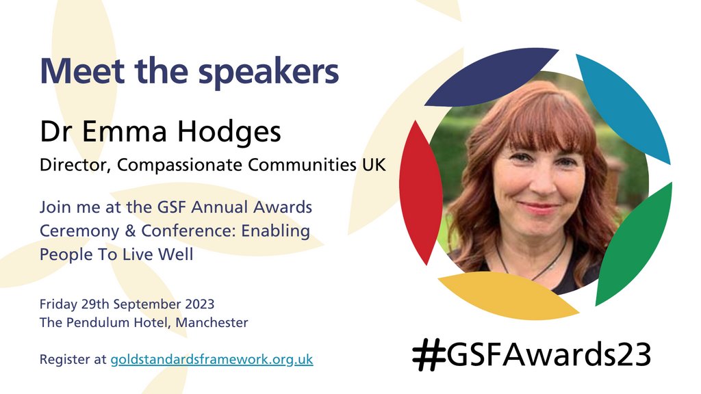 CompassionComUK's tweet photo. If you are at #GSFAwards23 - say hi to one of our team @Emma_CCUK who is speaking at the conference and chatting to people in the exhibition space! #gsf #goldstandardsframework #compassionatecommunities https://t.co/Wc1zHd50v5