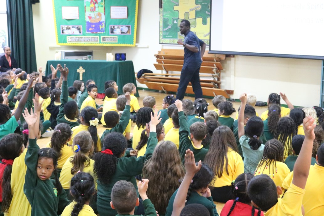 Such a joy to welcome Rev. Sam into school for Mass this week. He reminded us of the importance of living at peace with everyone around us, not just the people we like <a href="/LDBSSchools/">London Diocesan Board for Schools</a> <a href="/Lustherev/">Lusa Nsenga Ngoy</a>