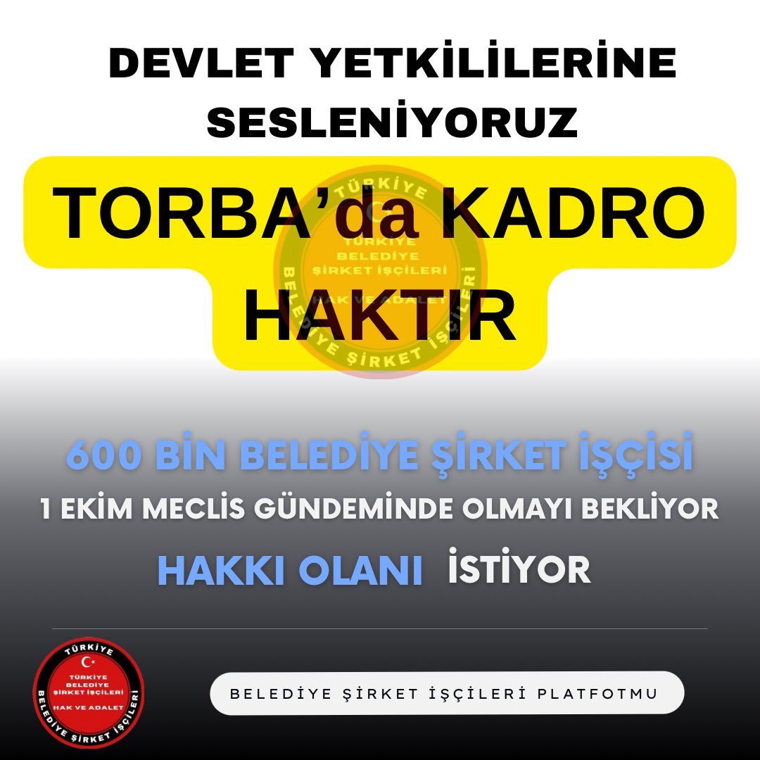 600 bin belediye şirket işçisi 1 ekim meclis açılmasıyla gündeme girmesini bekliyor.

Sn. Bakanımız
<a href="/isikhanvedat/">Prof. Dr. Vedat Işıkhan</a> 

Yapılan tüm toplantılar’da #BelediyeŞirketişçileri ile alakalı bir konu geçmedi , 600 bin’e yakın 3 milyon ailesi ile birlikte sevindirici haber bekliyorlar.