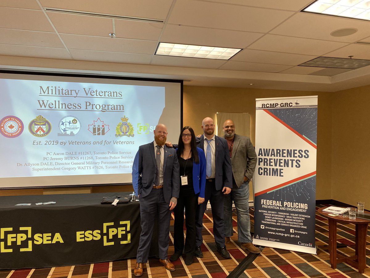 Proud to be in Halifax with our National Defence & Federal Policing colleagues supporting @TorontoPolice @TPS_CPEU presenting on the Military Veteran Wellness program. Leveraging front-line police to lift up & connect homeless/ #veterans in crisis to life saving supports…