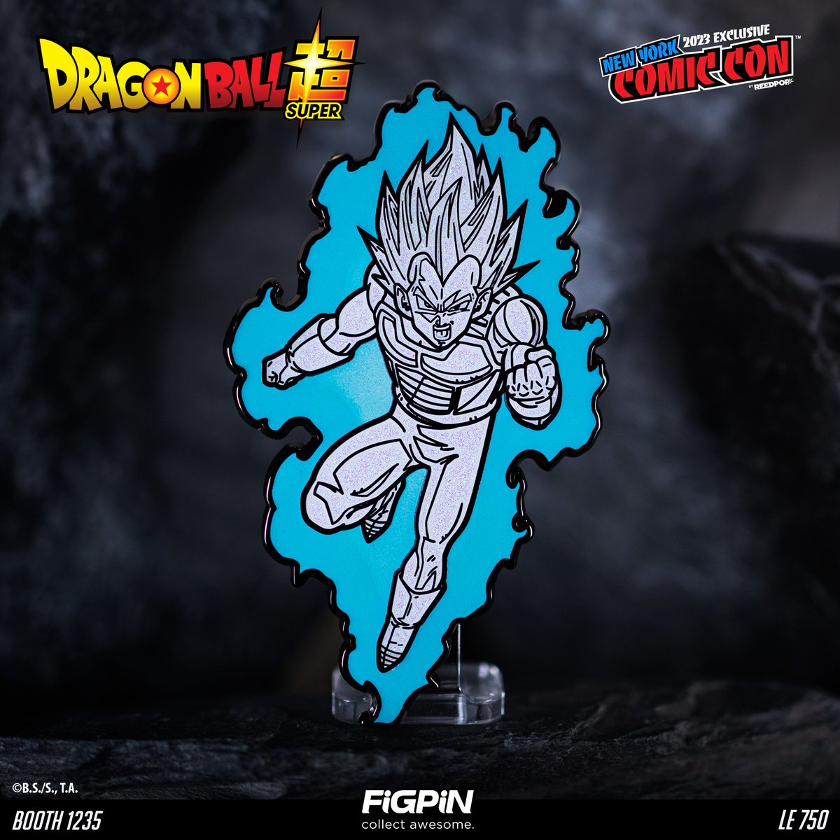 FiGPiNofficial's tweet photo. The Prince of all Saiyans, Vegeta in Super Saiyan God (1274)  Form powers through as another #NYCCexclusive FiGPiN! Glow in the dark enhancing that already powerful aura around Vegeta, add this Dragon Ball Super pin to your collection when you stop by Booth #1235! https://t.co/LmAhzgcLO1