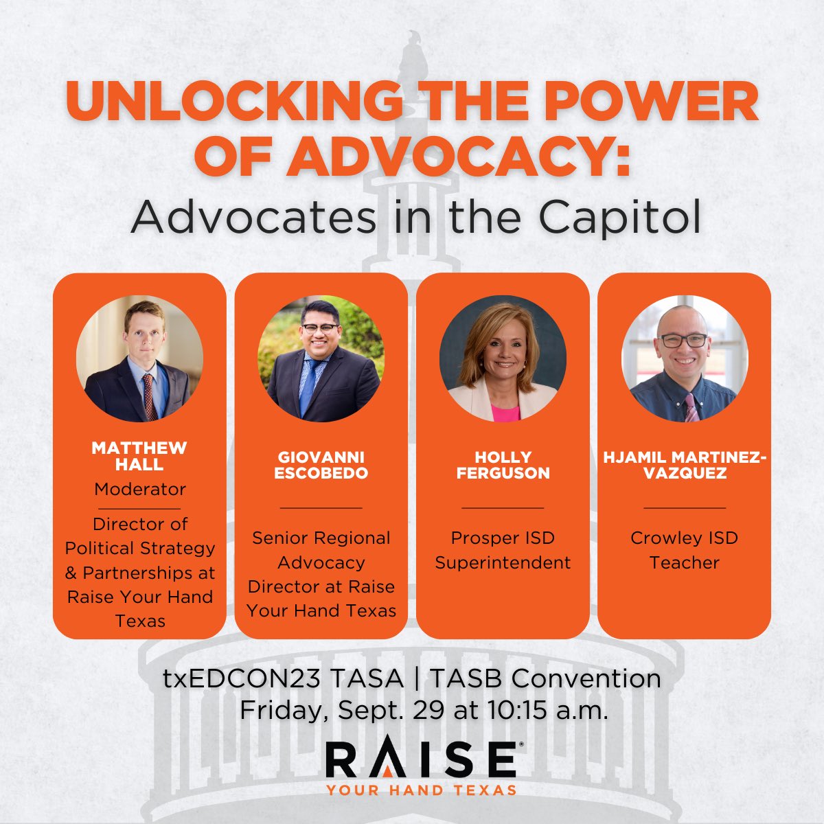 RYHT_FortWorth's tweet photo. Join us tomorrow for a great conversation on #txlege advocacy with @Hferguson28, @RYHT_STexas, and @dochjamil at #txEDCON23! https://t.co/TfMvD1nIdR