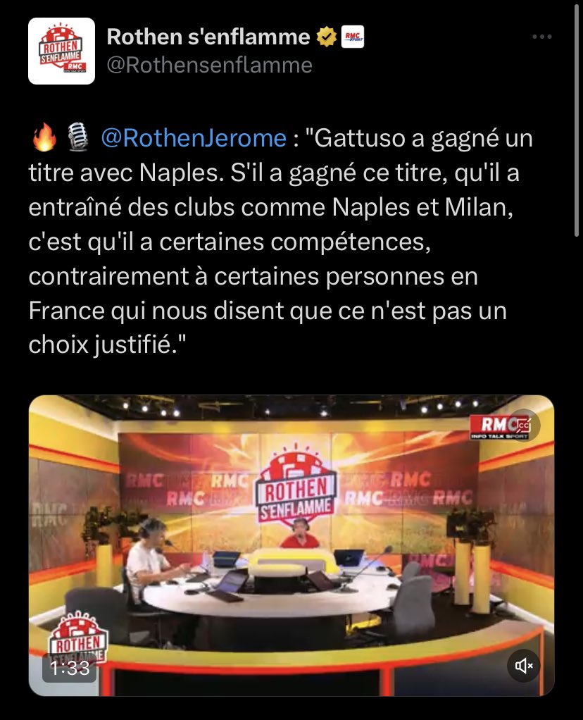 ChakourOptimist's tweet photo. Donc c'est ça votre métier??
Gattuso à Lyon....😭❌️
Gattuso à Marseille...🔥🔥✅️

Voici le raisonnement de #Rothen en un mois et sur la même personne. Merci beaucoup pour l'amour et le professionnalisme mon gars 😁😁😄🤣 https://t.co/q4RS7ZhbHg