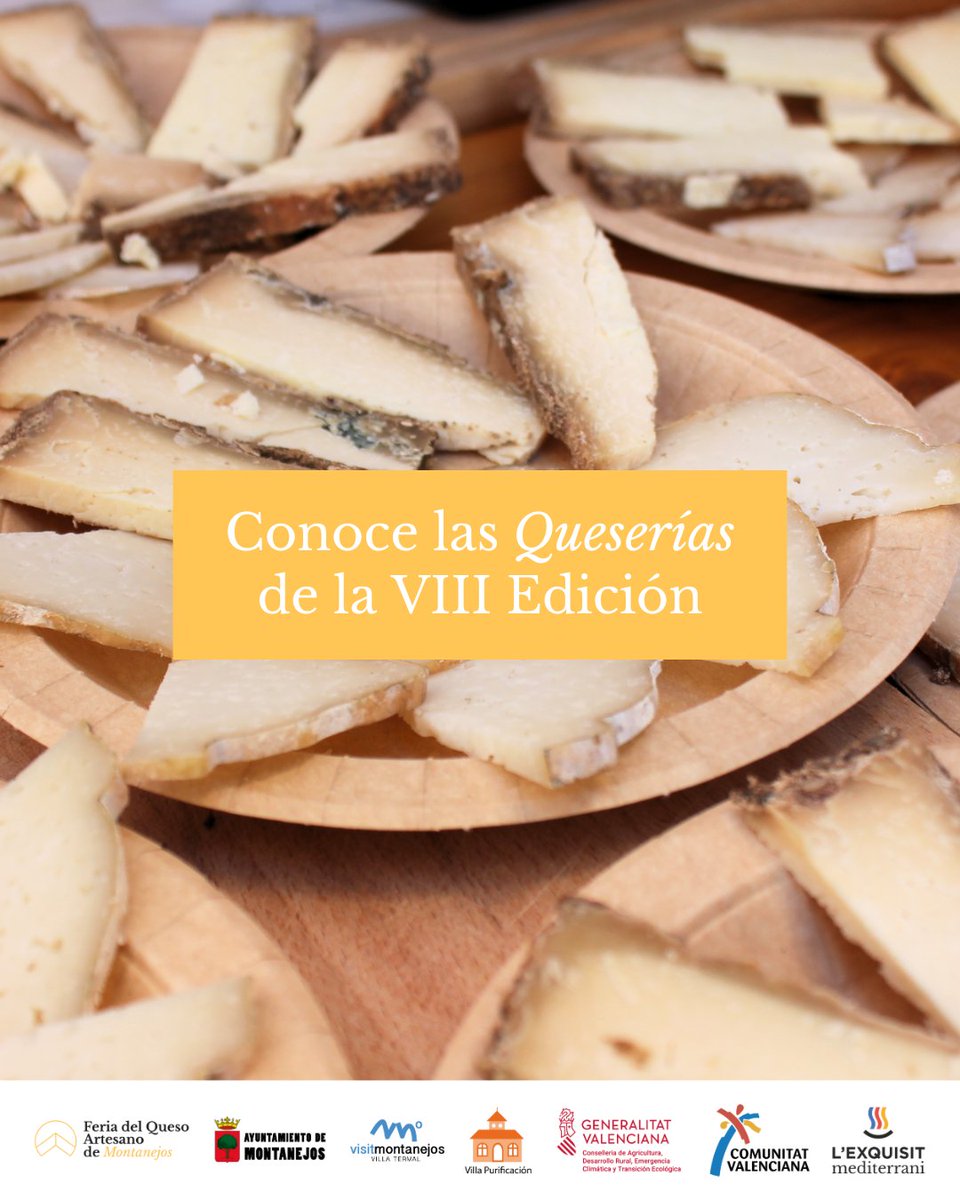 FQAMontanejos's tweet photo. ¡𝗖𝗼𝗻𝗼𝗰𝗲 𝗮 𝗹𝗼𝘀 𝗽𝗮𝗿𝘁𝗶𝗰𝗶𝗽𝗮𝗻𝘁𝗲𝘀! 🧀🍷

No te pierdas esta edición y conoce un poco mejor a todos los participantes que nos acompañarán los días 30/09 y 01/10 en la feria.

👉🏻 https://t.co/yGB7Y9arb4

#FQAMontanejos #FeriaDelQuesoArtesanoDeMontanejos https://t.co/ZcivvgbuGv