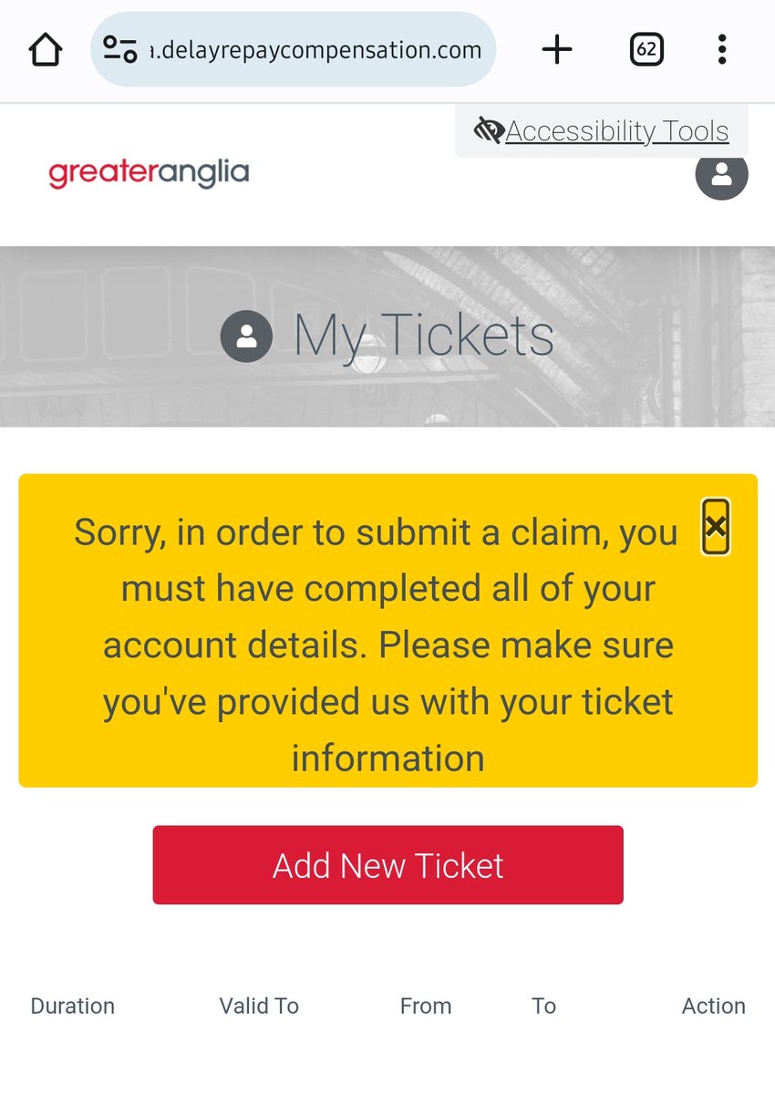 RealNeilTurner's tweet photo. @greateranglia I logged into my account then Submit New Claim then Add Ticket https://t.co/ShvIqOqllx