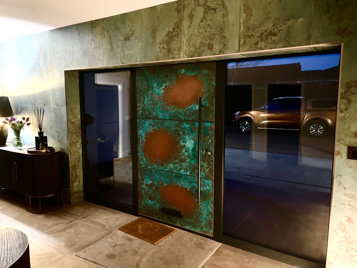 CamelGlass's tweet image. 🚪 We love it when customers send us pictures of their new doors! 📸 Check out this stunning copper patina entrance door recently made by our joinery. 😍  #ArchitecturalJoinery #CustomDoors #DoorDesigns bit.ly/3sZteUt