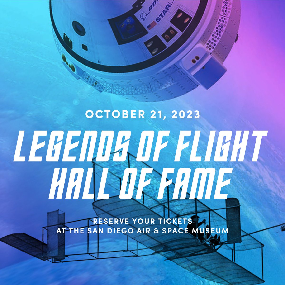 SDASM's tweet photo. The countdown is on for our International Hall of Fame Celebration on October 21! Secure your tickets now for an unforgettable evening of inspiration and celebration. #HallofFameCelebration #AviationLegends #SpacePioneers

https://t.co/wEXOWqfifv https://t.co/LMNMZW8Gbp