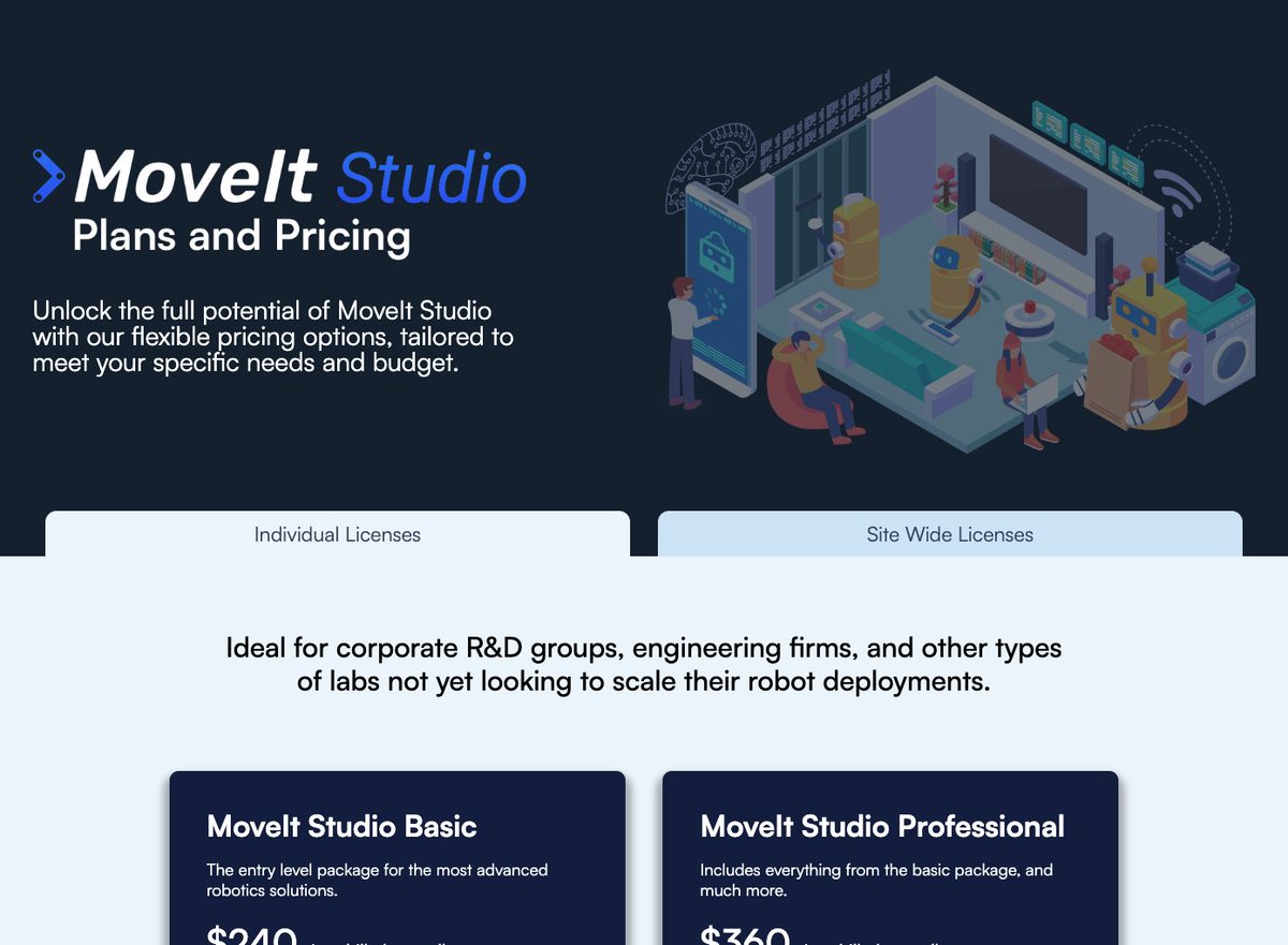🚀 MoveIt Studio pricing is now live on our website - if you've been eyeing the powerful robotics software platform, check it out today! 👉 picknik.ai/studio/plans-a… #MoveItStudio #MoveIt #ROS #Robotics #Automation #UnstructuredRobotics