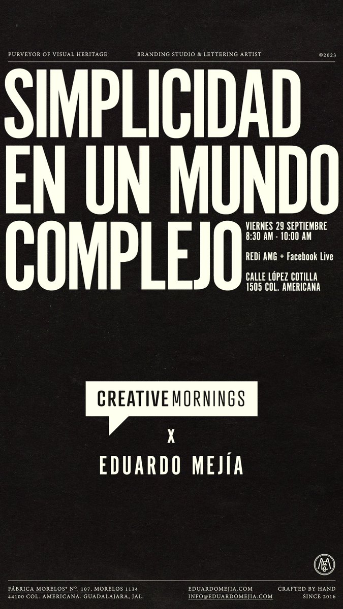 Guadalajara_CM's tweet photo. Solo quedan 5 tickets disponibles para nuestra charla de septiembre con Eduardo  Mejía: «La simplicidad en un mundo complejo».  ¡Te esperamos mañana 29 de septiembre a las 8:30 a.m. en REDi AMG!

Conoce más de Eduardo y asegura ¡YA! tu lugar en https://t.co/RtFmcaxdRs https://t.co/e6RZEX2pja