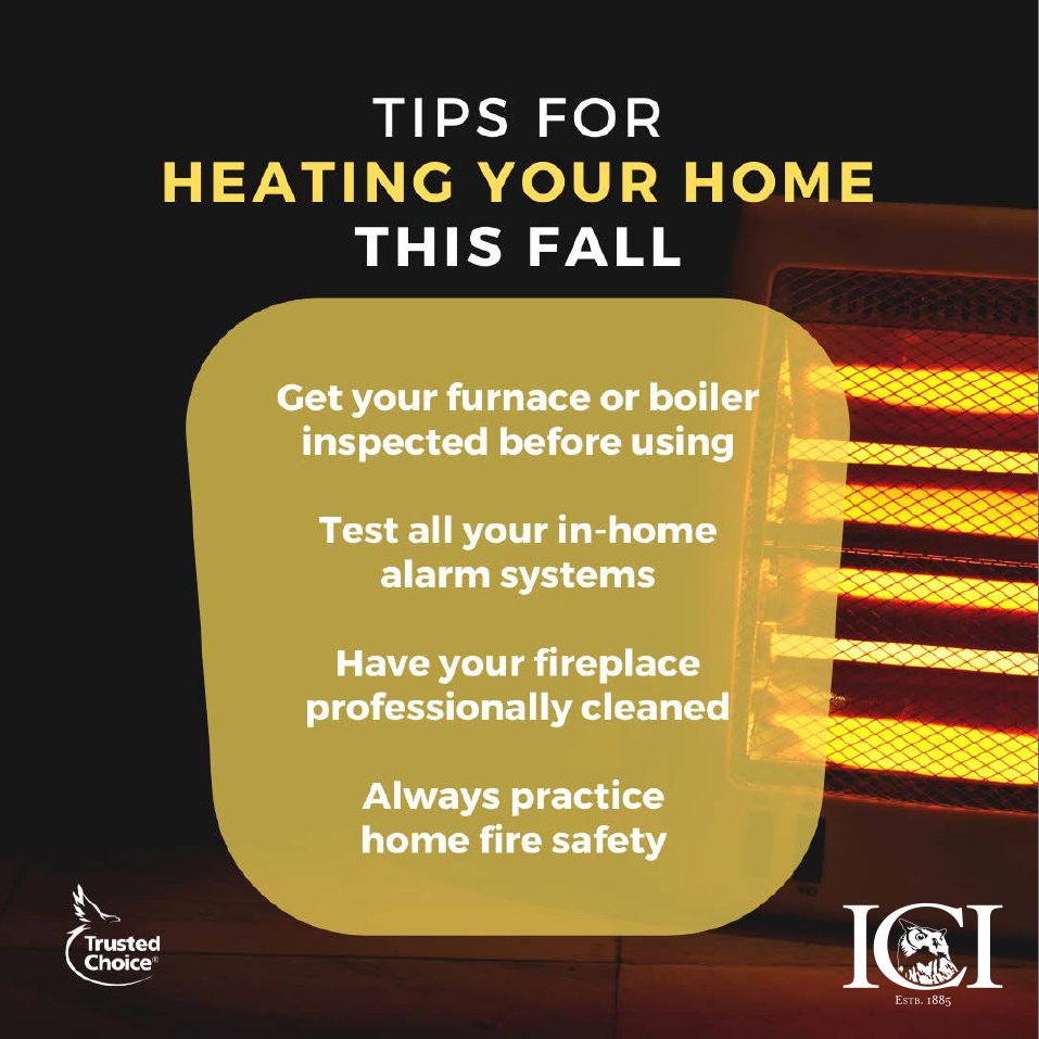 ici_insurance's tweet image. Stay safe when heating your home this fall.

#TeamICI #HomeSafety #FallTips