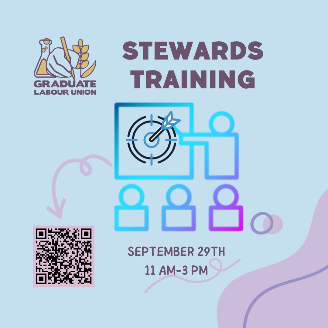 GLUCalgary's tweet photo. Fall Stewards Training! If you want to be a leader in your department or just learn more about your union, come to our 4-hour workshop tomorrow, on September 29th from 11 a.m. to 3 p.m. 

Please register by scanning the QR code or clicking the link below👇
https://t.co/nBO3Jj20Xv https://t.co/XYXZsyEalQ