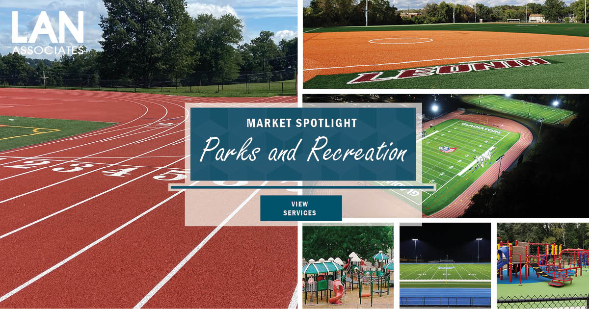 Town parks, local recreation areas, and private sports complexes, these #spaces bring communities together. LAN has been helping to build these spaces for over 58 years, giving municipalities a sense of pride and unity in their home. #architecture ow.ly/X4ZO50PQLZB