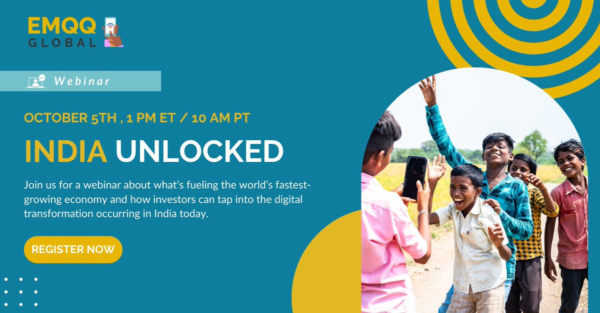 Interested in learning more about India's compelling growth story? Tune into our webinar next Thursday to get a better grasp on the transformation happening right now. Register here: hello.emqqglobal.com/india-investme…