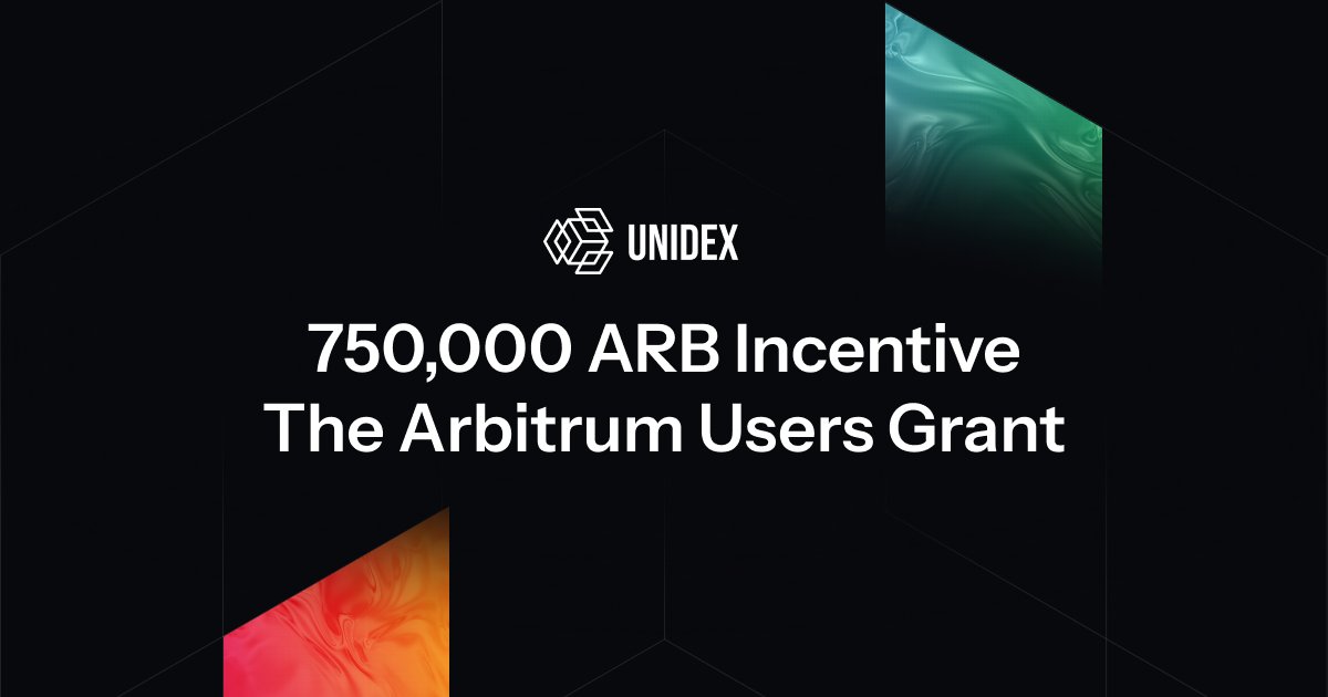 UniDexFinance's tweet photo. 1/ UniDex has submitted its @arbitrum STIP grant for 750,000 $ARB + 10,000 $UNIDX

We deployed and shipped products on #Arbitrum since day 1, and we believe this proposal acts as the peoples grant for all Arbitrum users

Read about it here 👇
https://t.co/bzAiWLQZgG https://t.co/QlAFneTL2r
