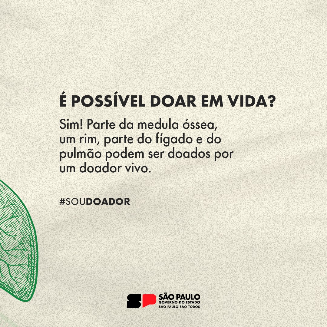 spsaude_'s tweet photo. Quer ser um doador,  mas não sabe como fazer?

O processo é simples e descomplicado, basta comunicar a vontade de ser doador para familiares. Afinal, o diálogo é a chave para tudo! Veja mais arrastando para o lado 👉

#Transplante #SouDoador #SaudeGovSP https://t.co/6Euu4egzjT
