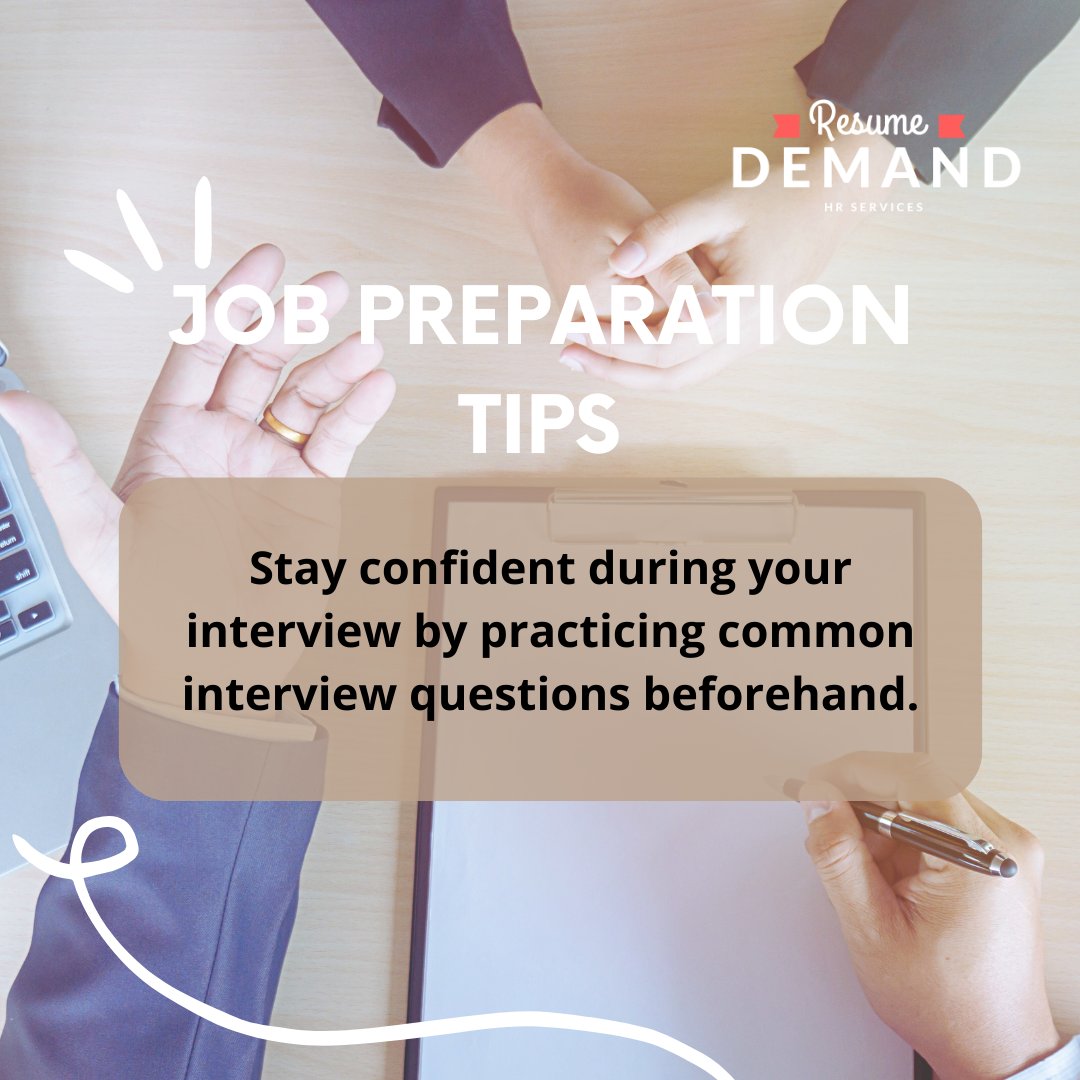 ResumeDemand's tweet image. Boost your interview confidence by practicing common questions beforehand. Practice makes perfect and preparation is a key to success! 💪🎙️ 
Don’t forget to follow for more tips!
#InterviewPrep #InterviewBestPractices #JobPreparation