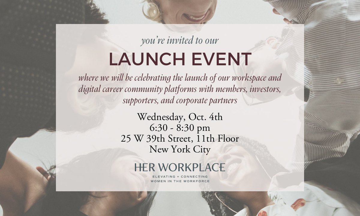 Looking for an inclusive career community focused on women or trying to find a welcoming coworking space? Join us for our launch event at our new space in NYC! Register here - lu.ma/hwlaunch