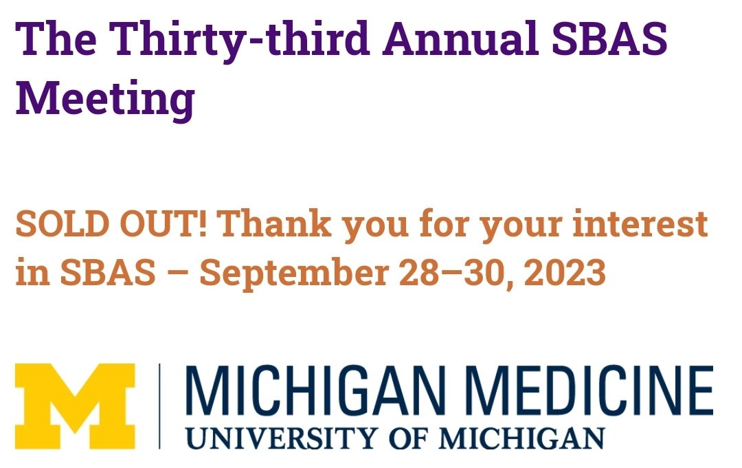 Good Morning SBAS!!! @SocietyofBAS @KMarieMD @TraumaDocSF #SBASUMich2023 @pturnermd