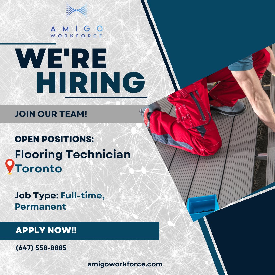 Flooring Technician Job Opportunity in Scarborough
Toronto Concrete Company is seeking an experienced Flooring Technician.
Apply Now'!📷
vist.ly/aa3e

#FlooringTechnicianJobs #TorontoJobs #NowHiring