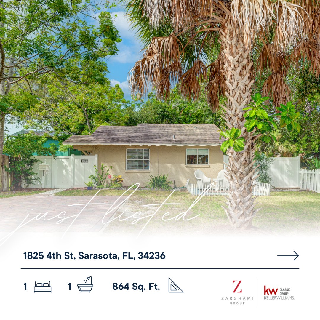 ZarghamiGroup's tweet photo. 🏡 #JustListed:  Charming 1-bedroom, 1-bathroom residence located in the popular historic neighborhood of Gillespie Park.

📍 1825 4th St, Sarasota, FL, 34236

DETAILS:

✅ 864 Sq Ft
✅ No of Bedrooms: 1
✅ No of Bathrooms: 1
✅ Type - Single Family Residence https://t.co/y8UWpCHuwR