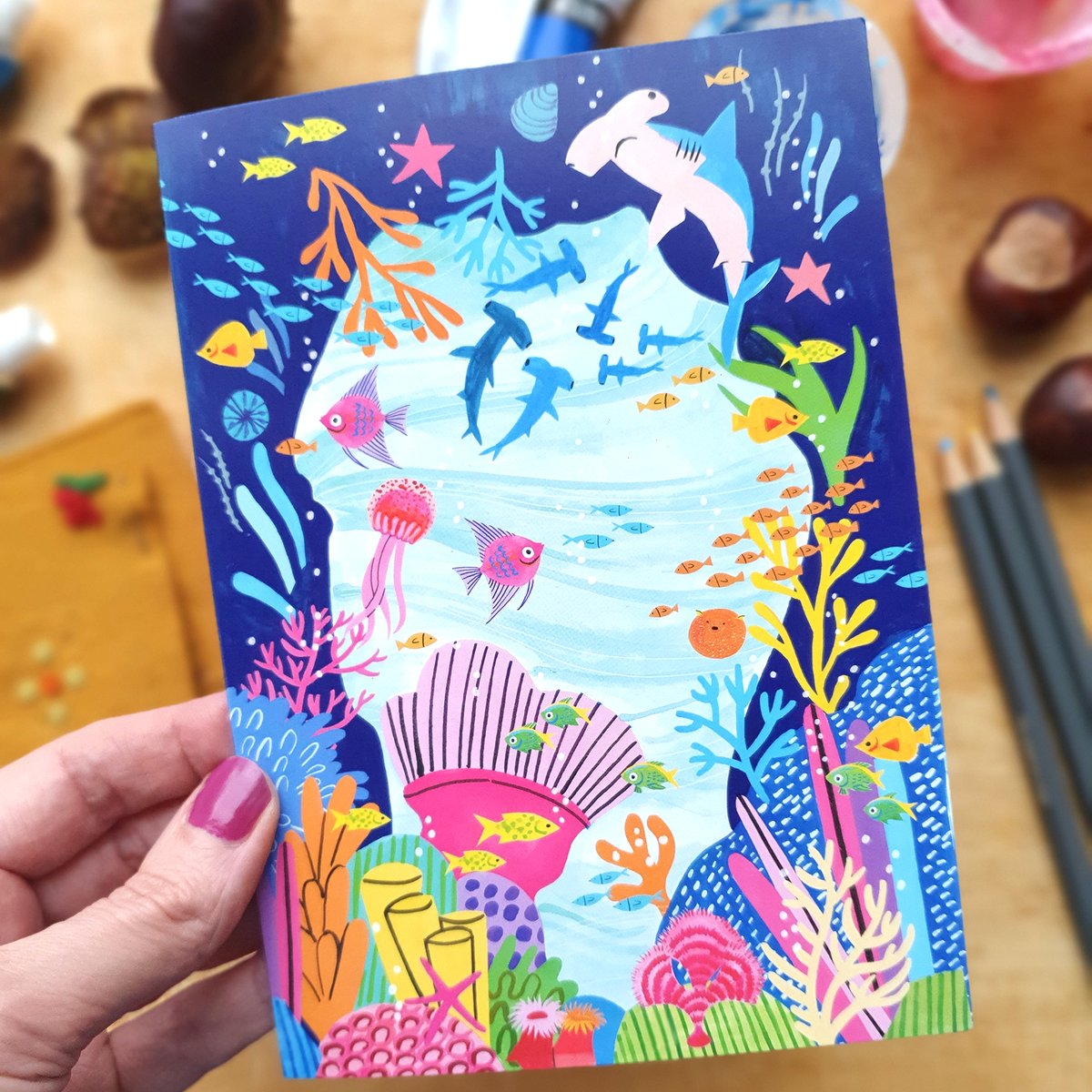 emma_j_designs's tweet photo. My Ocean Cave 'Thank You' card is now available to buy at Trader Joe's.
#greetingcarddesigner #greetingcards #illustrator #carddesigner #freelanceillustrator #kidlitartist https://t.co/JMMDNdsmLh