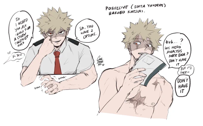 Inspired by Elle's thread on 🔵sky!!

The guard dog Bakugo Katsuki 😂

#bkdk 