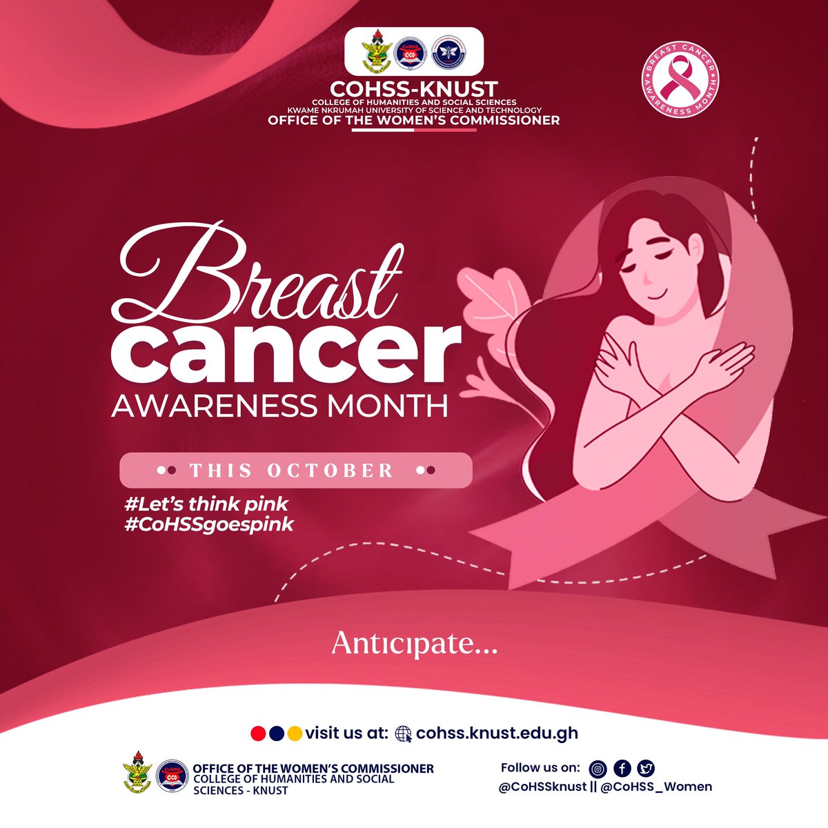 Fight for the things that you care about but do it in a way that will lead others join you. Breast cancer awareness is almost here. Get ready to join us after all CANcer CAN’T but WE CAN. Big or small,we save them all ! Stay tuned ! 💓🎀

#Let’s think pink🎀