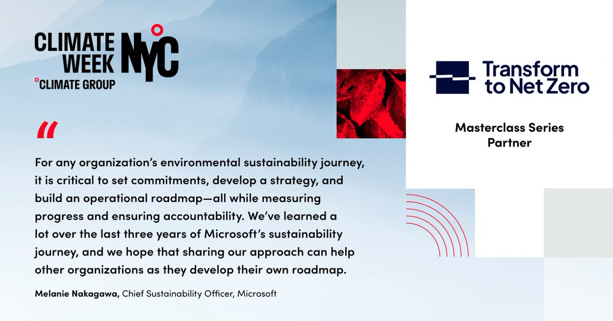 In the latest #ClimateWeekNYC article, hear from @Transform_Zero members, including @microsoft, about the importance of including all business functions in a sustainability roadmap. Read now: climateweeknyc.org/news/four-acti…