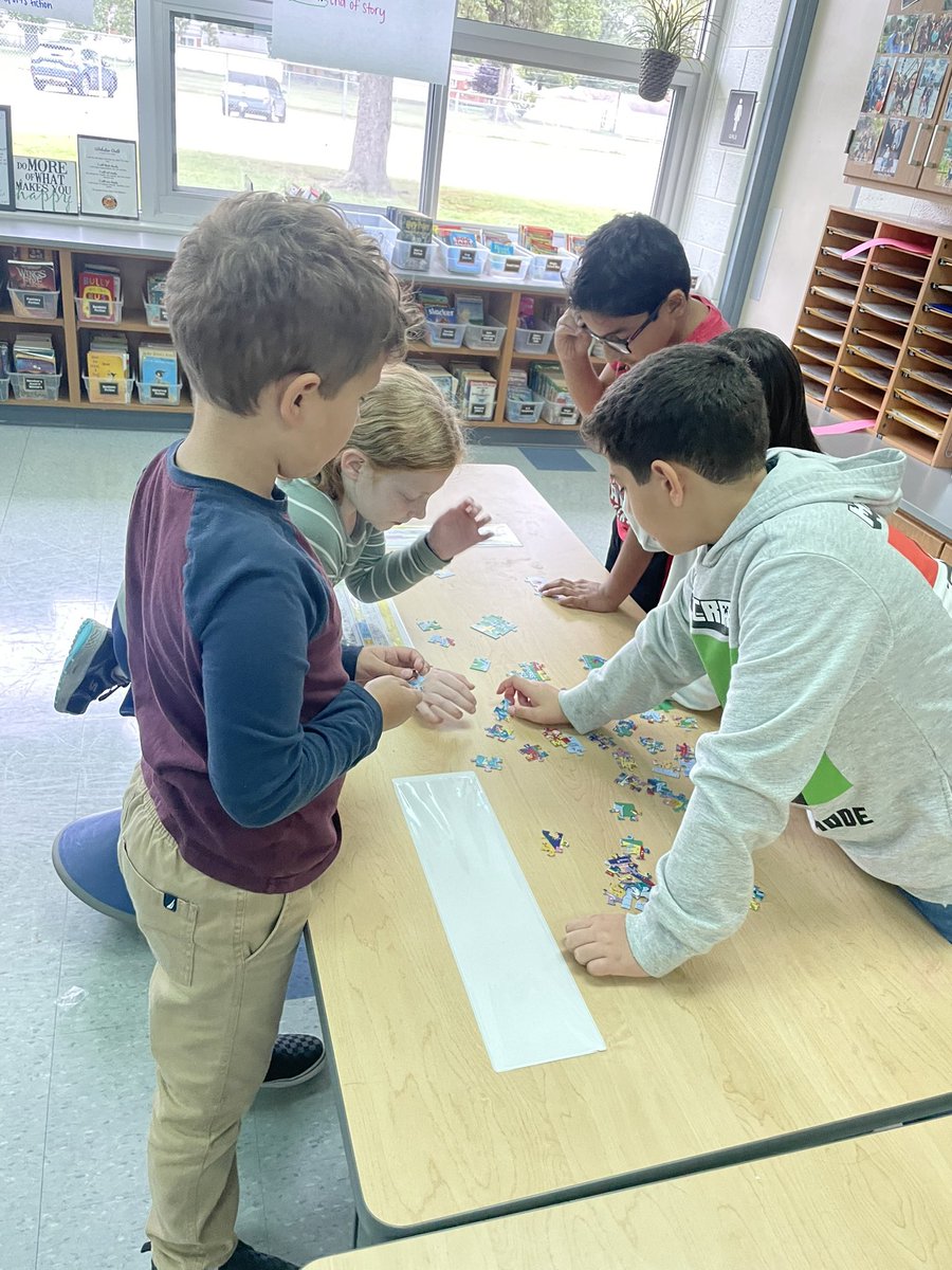 Teamwork Challenge: Who can finish the puzzle first? Stay tuned!! #livoniapride