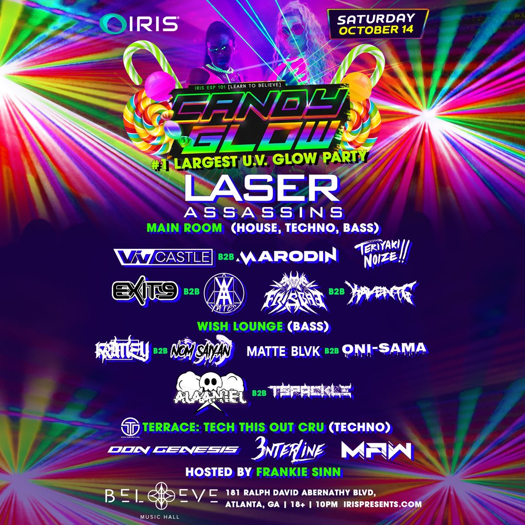 Alaaniel's tweet photo. WE’RE BACK, BABY 💙❤️ it’s time to treat yourself!

This Oct 14th, @irispresents ALAANIEL B2B @t_spackle  at #CandyGlow ft. @LaserAssassins &amp; @darudevil (Wish Lounge set) w/
@krimey_atl B2B NomSaiyan
MATTE BLVK B2B Oni-Sama

📍 Believe Music Hall #ATL
🎫 https://t.co/zaBynZIsCt https://t.co/czVhAjX7pw