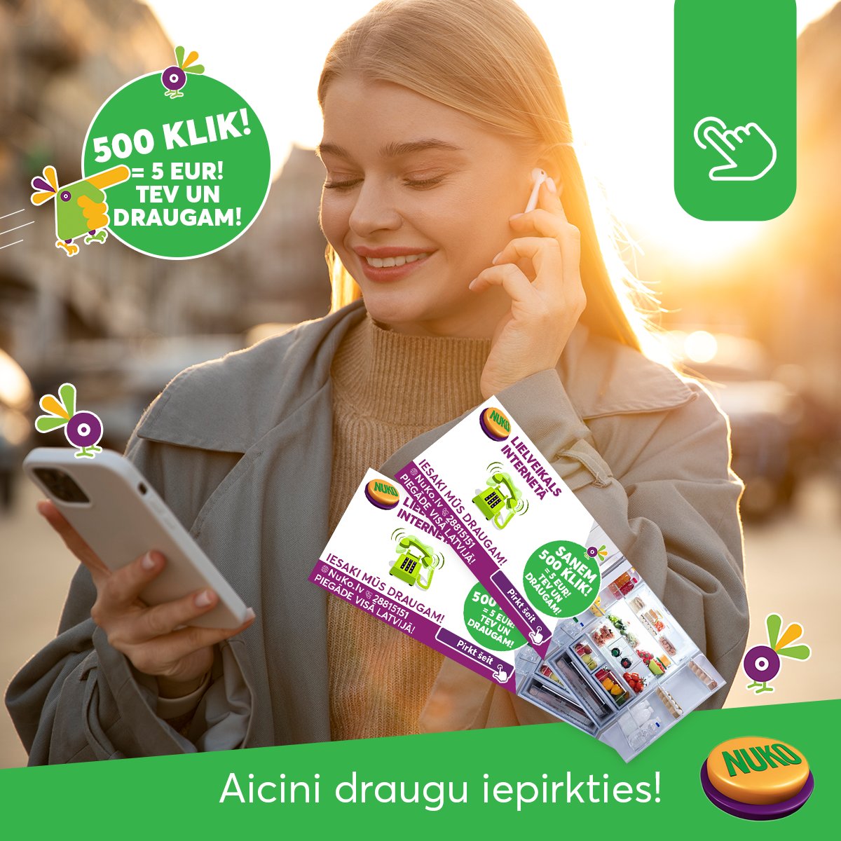 NUKO_lv's tweet photo. Aicini draugus iepirkties un pelni! 🤑

Pastāsti saviem draugiem par iespēju izdevīgi iepirkties NuKo lielveikalā un abi saņemiet 500! Klik = 5 EUR.

Jo vairāk draugus uzaicināsi, jo vairāk bonusus saņemsi. 😎

👉 https://t.co/qgEbwn9afO

#Nuko #Rīga #Latvija https://t.co/29oIk7Cfbp