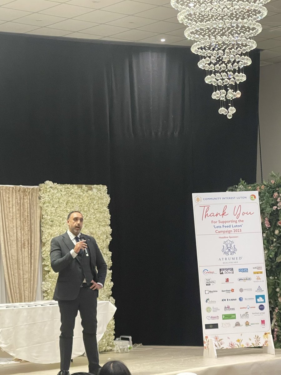 @AttiqMalik001 from @LibertyLawLLS one of our platinum sponsors talking about the importance of community and providing support #AfternoonTea #Sponsor #LetsFeedLuton