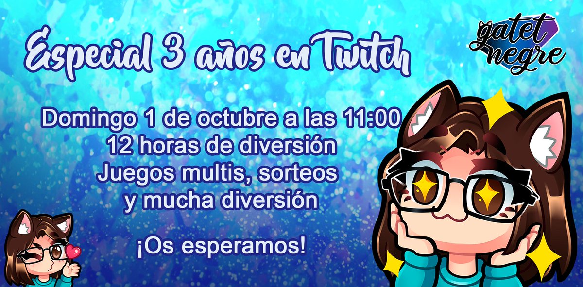 gatetnegre's tweet photo. ¡Hola gatetes! El nuevo horario de curro que me deja muertísima, así que mientras dure (es decir, 3 semanas más) los días de abrir serán Lunes, Miércoles y Domingo. 

Nos vemos el domingo con el especial por los 3 añazos en Twitch https://t.co/FmX8JCQbRC